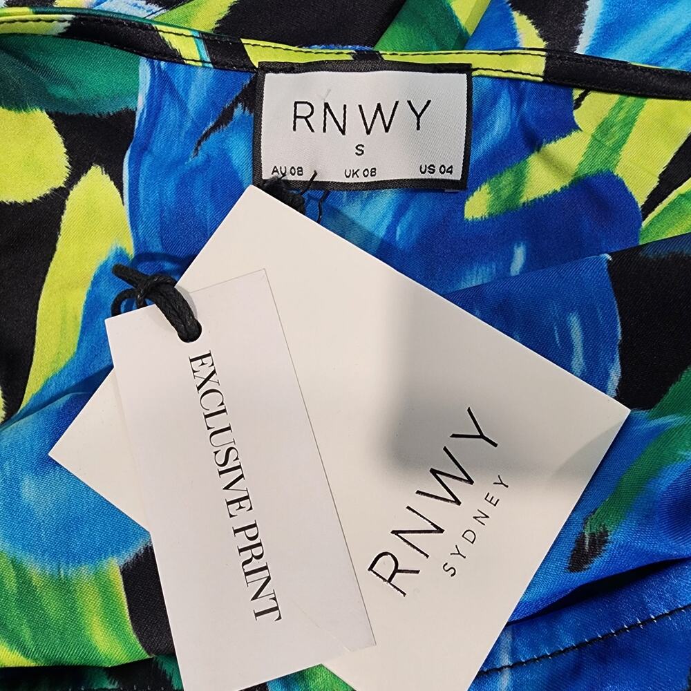 RNWY Runaway The Label Barzilio Dress One Shoulder Satin Maxi US 4/SMALL NWT - Picture 4 of 6